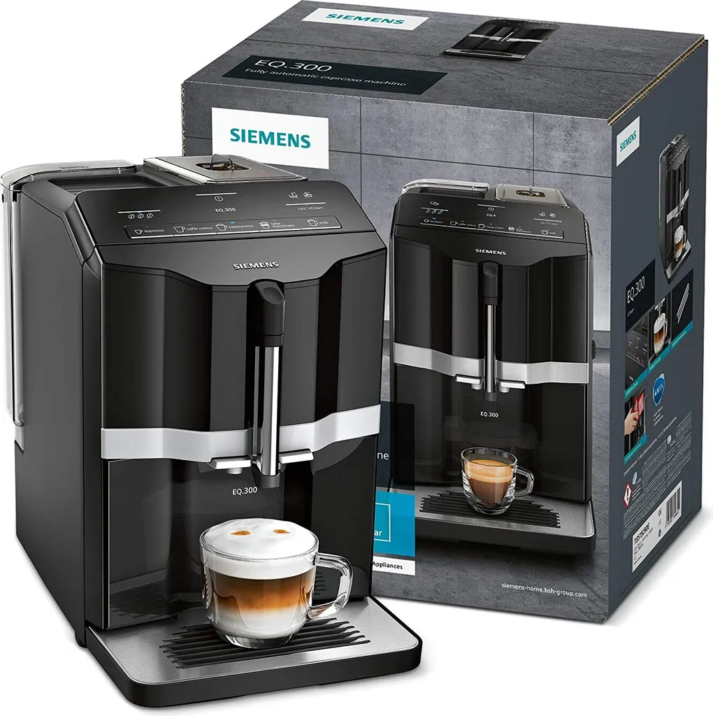 Siemens EQ.300 Kaffeevollautomat TI351509DE, Kompakte Größe, Einfache Bedienung, 1.300 Watt, Schwarz – Bild 2