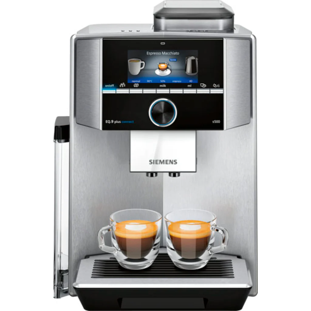 SIEMENS Kaffeevollautomat »EQ.9 Plus Connect S500 TI9558X1DE«, Extra Leise, Automatische Reinigung, Bis Zu 10 Individuelle Profile