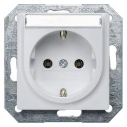 Siemens 5UB1933 Schutzkontakt-Steckdose Mit Beschriftungsfeld