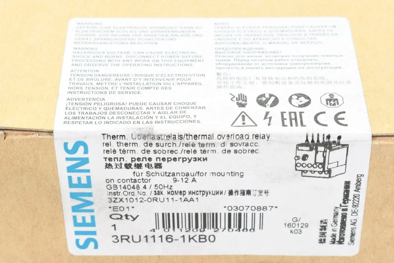SIEMENS 3RU1116-1KB0, Überlastrelais, E01 - NEU – Bild 6