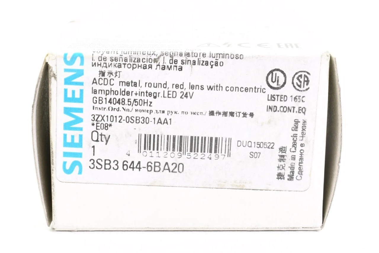 SIEMENS 3SB3 644-6BA20, Leuchtmelder Rot, E08 - NEU – Bild 5