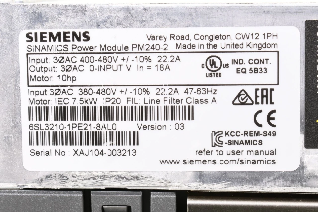 SIEMENS 6SL3210-1PE21-8AL0, Power Module, Vers. 03 – Bild 7