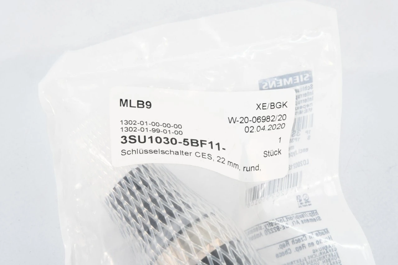 SIEMENS 3SU1030-5BF11-0AA0, Schlüsselschalter 22mm, E01 - NEU – Bild 6