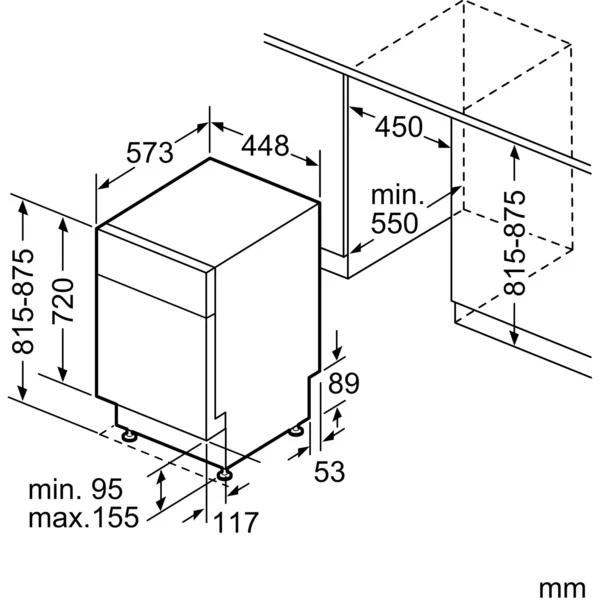 Siemens SR43ES28KE IQ300, Spülmaschine (edelstahl/schwarz, Home Connect) – Bild 6