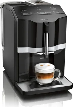 Siemens EQ.300 Kaffeevollautomat TI351509DE, Kompakte Größe, Einfache Bedienung, 1.300 Watt, Schwarz